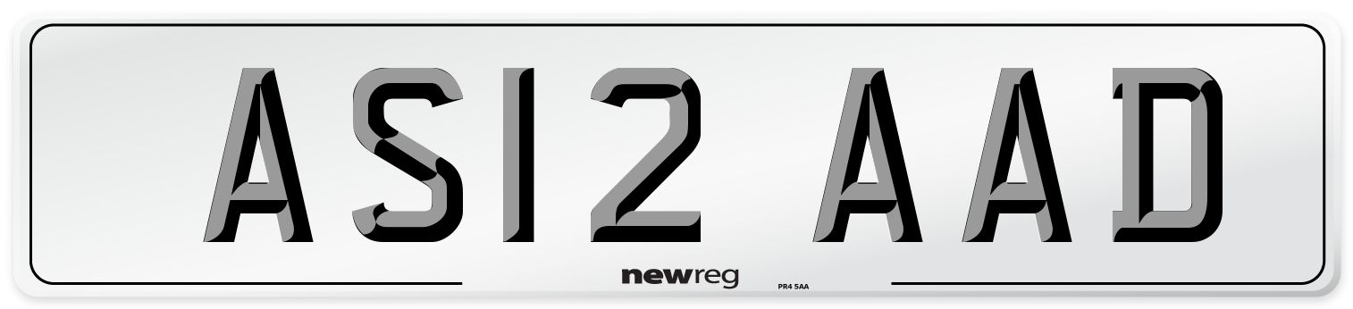 AS12 AAD Number Plate from New Reg